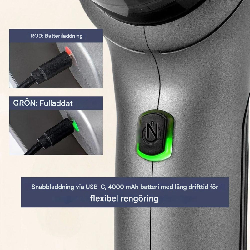 Ergonomisk handdammsugare, perfekt för hemstädning och bilvård. Lättviktig & kraftfull för smidig rengöring.