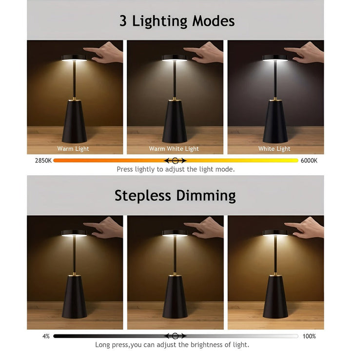 Elegant vit eller svart designlampa för modernt hem. Sladdlös stämningsbelysning i minimalistisk stil.