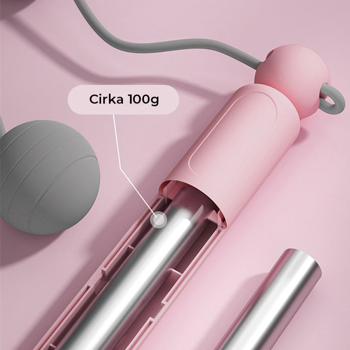 "Sladdlöst digitalt hopprep med avancerad LCD-skärm, trendiga färger rosa och blå, perfekt för smidig träning."