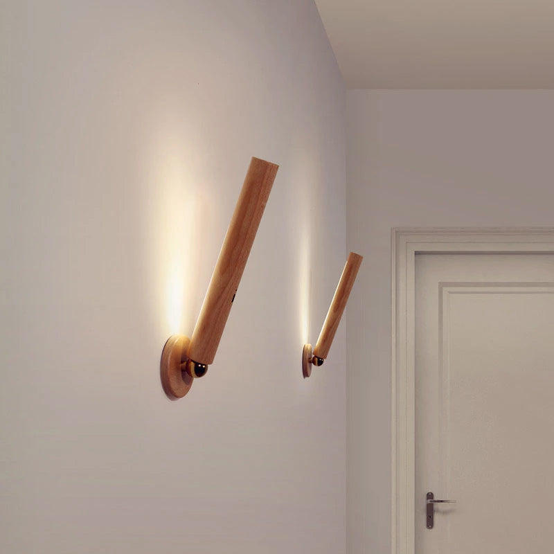 Smart 360° vägglampa i trädesign med justerbar styrka, elegant och bärbar, perfekta för modern heminredning.