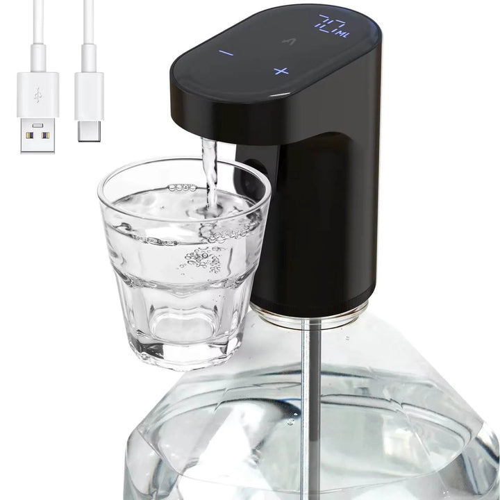 Elegant dryckesdispenser i svart/guld. Smart servering & precisionshällare för alla drycker.