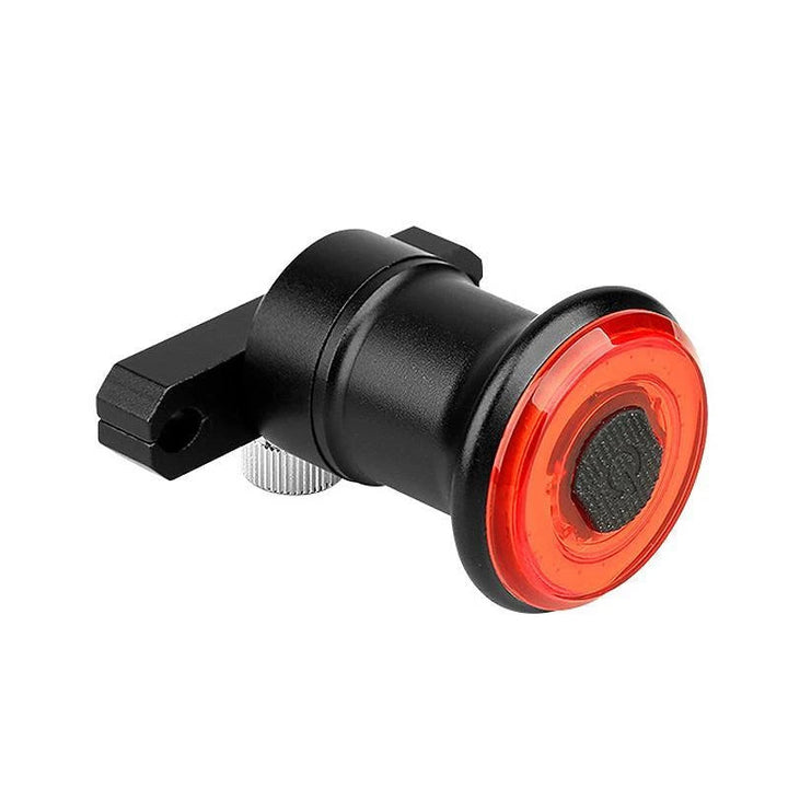 "Smart cykel bakljus med USB-laddning och bromsljus, kompakt design, aluminium, LED, säkerhet för cykling i mörker."