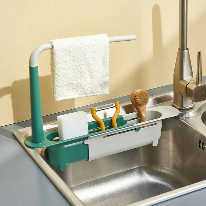 Smart diskhoorganisatör för köket, håller svampar och borstar organiserade och hygieniska.
