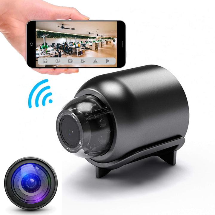 Kompakt mini WiFi kamera 1080P för diskret övervakning, vattentät och med nattseende.