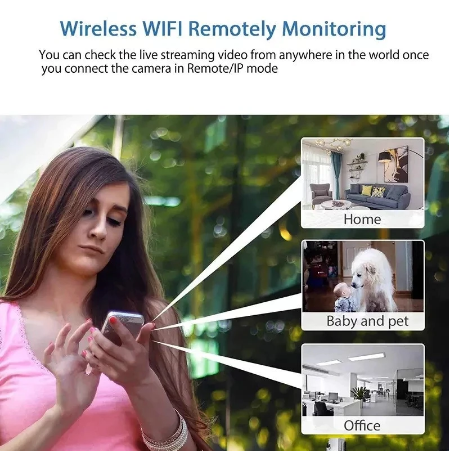 Lättanvänd mini WiFi kamera 1080P, vattentät med nattseende för enkel installation och övervakning.