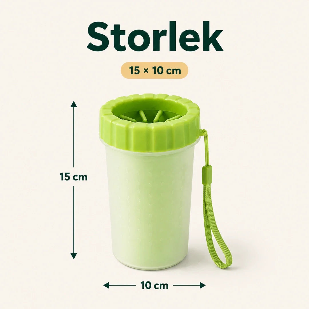 Smart tassrengörare bredvid smutsiga tassavtryck. Ett måste för rena hem under höst/vinter.