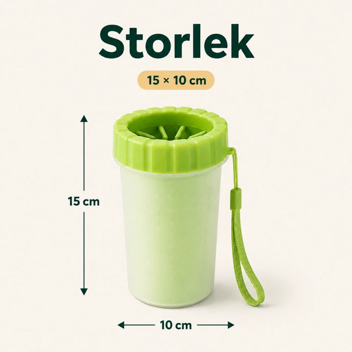 Smart tassrengörare bredvid smutsiga tassavtryck. Ett måste för rena hem under höst/vinter.