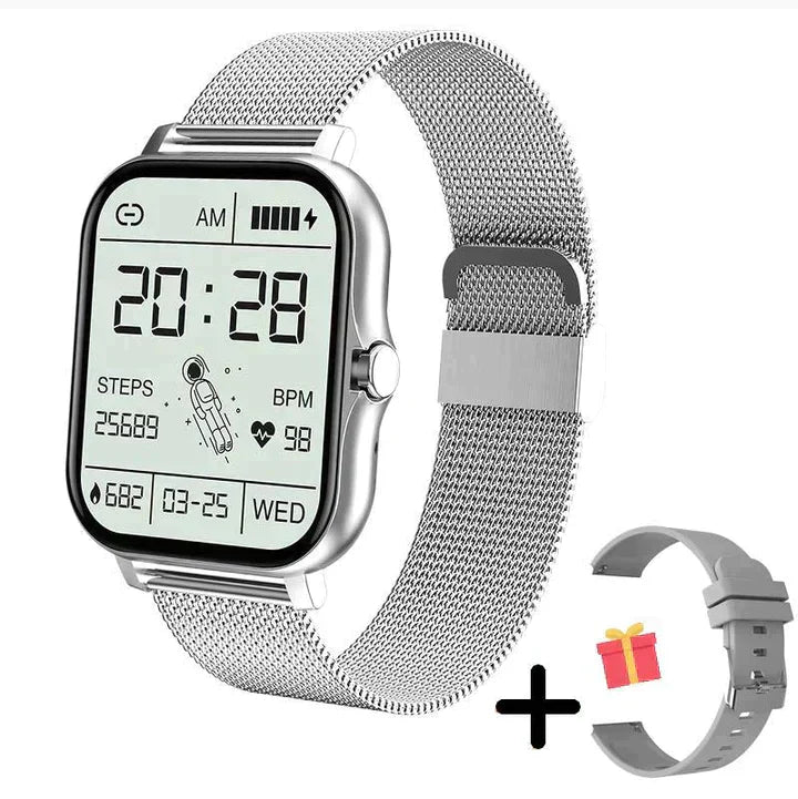 Teknisk smartklocka för hälsa och träning. Aktivitetsmätare, pulsmätare och samtal via Bluetooth för vardag och sport.