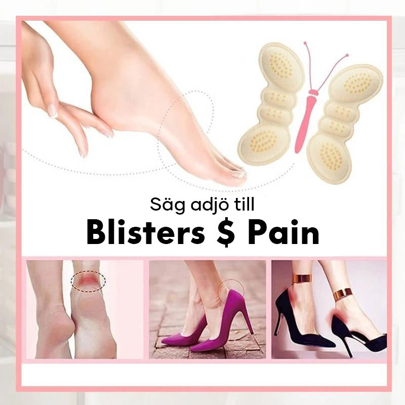 "Smärtlindrande självhäftande hälkudde för skor unisex i beige, svart och rosa, motverkar skoskav, flera färger."