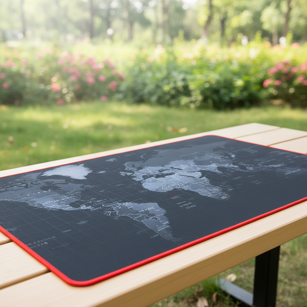 SmoothMap antislip musmatta med kartdesign för gaming & kontor. Optimal precision & ergonomisk komfort.