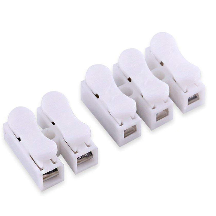 "Snabbkopplingskabelklämma i robust fjäderstål för säker och snabb installation i hushållsinstallationer."