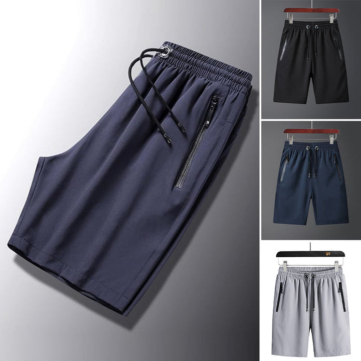 "Snabbtorkande herrshorts för stranden med sportlinjeformad design, fantastisk elasticitet och ventilerande material."