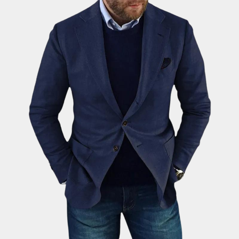 Casual herrblazer med knappar, idealisk som ytterplagg för kyligare höst- och vinterdagar.