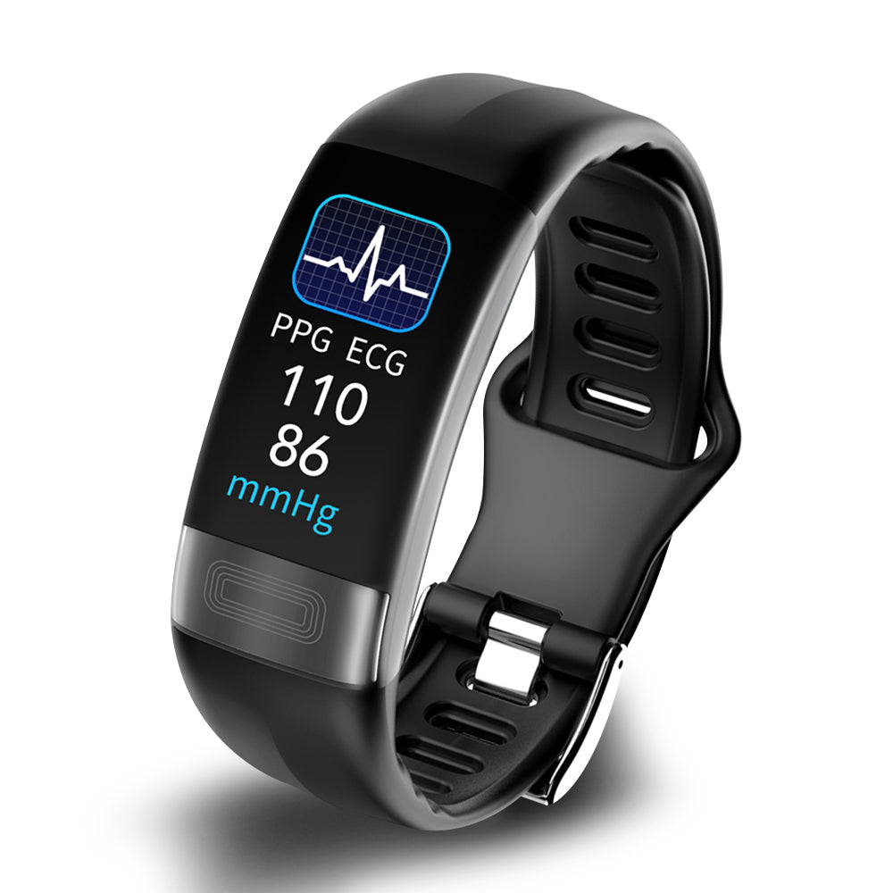 Snygg unisex smartklocka med EKG, handledsblodtrycksmätare & pulsmätare för daglig hälsoövervakning.