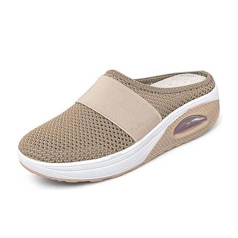 "Snygga och bekväma scroll_slingback sandaler i mesh för kvinnor, platt design med andningsbart material. Perfekt för sommare