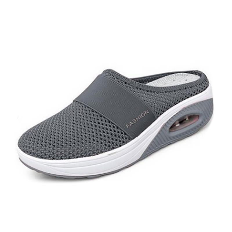 "Snygga och bekväma scroll_slingback sandaler i mesh för kvinnor, platt design med andningsbart material. Perfekt för sommare