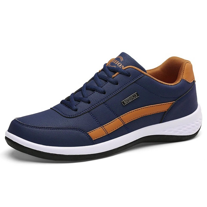 Svart ortopedisk sneaker för herrar. Kombinerar stil med avancerat fotstöd för din komfort.