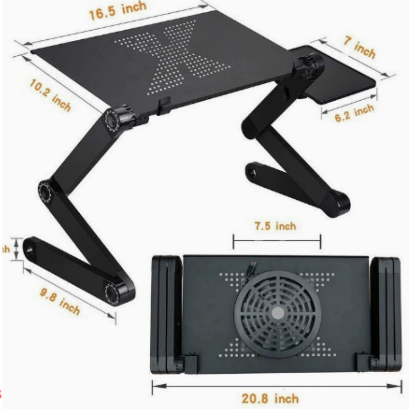 Metall laptopstativ med ventilation, höjdjusterbart för en bekväm arbetsstation och bättre hållning.