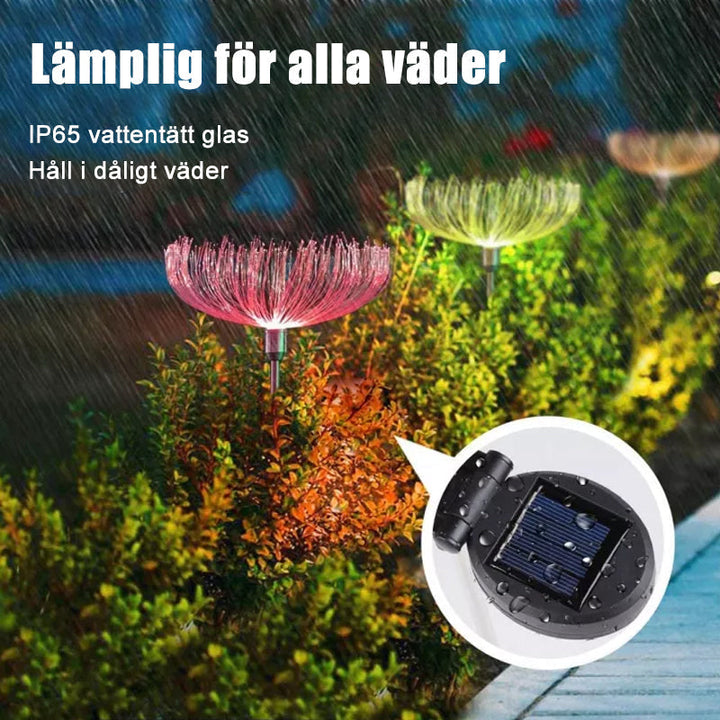 "Solfångare LED-dekor i trädgård, färgväxlande ljus, IP65 vattentät, för kvällsbelyst uteplats."