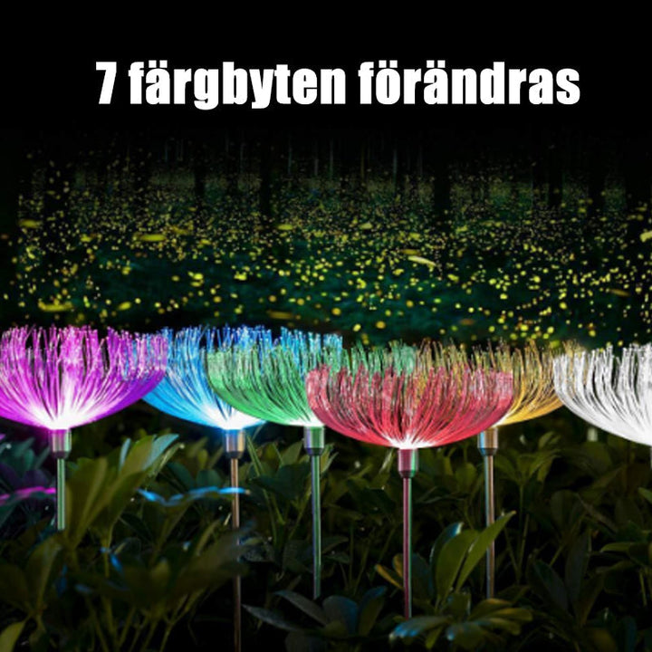 "Solfångare LED-dekor i trädgård, färgväxlande ljus, IP65 vattentät, för kvällsbelyst uteplats."