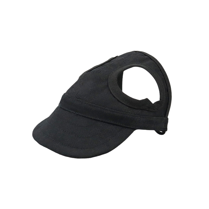 "Solskyddande hundhuva i färggrann canvas, justerbar med öronhålsdesign för skydd och komfort vid utomhusaktiviteter"