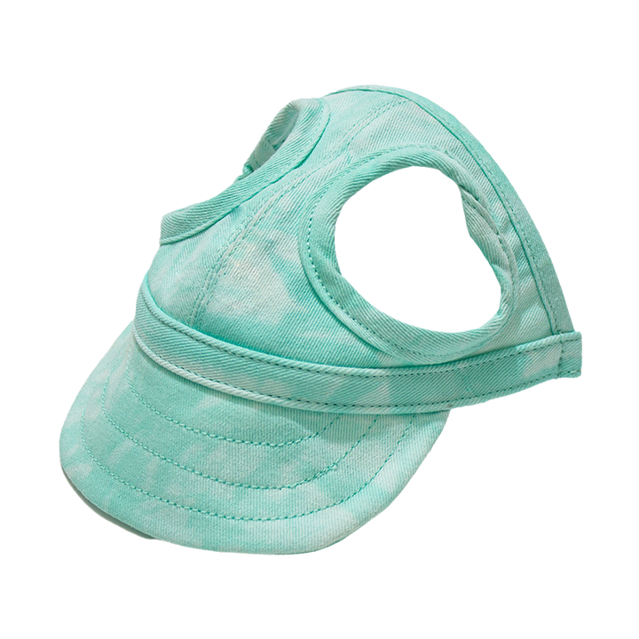 "Solskyddande hundhuva i färggrann canvas, justerbar med öronhålsdesign för skydd och komfort vid utomhusaktiviteter"