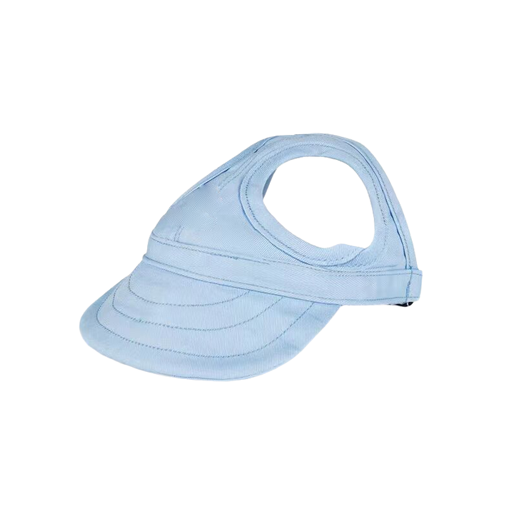 "Solskyddande hundhuva i färggrann canvas, justerbar med öronhålsdesign för skydd och komfort vid utomhusaktiviteter"