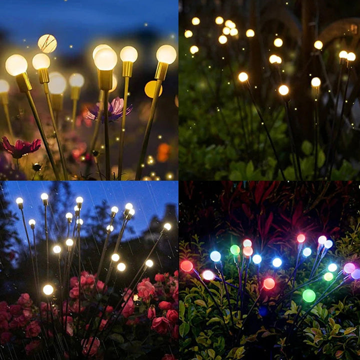 "Solträdgårdsljus LED Eldfluga 7 färger svajande i vinden, skapar en magisk känsla i trädgården med mångfärgad ljusshow."