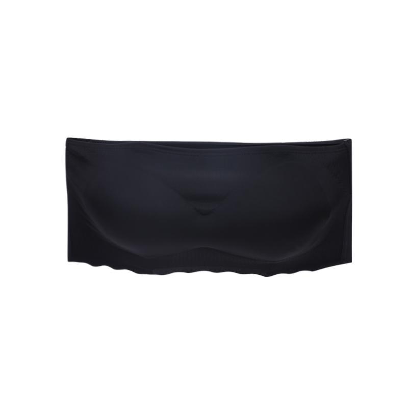 "Sömlös bandeau topp i mjuk nylon, vit färg, vår/somrig look, sömlös design, inga byglar, bekväm och stilren."