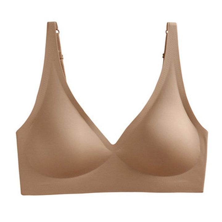 "Sömlös Gelé-BH för kvinnor med mjuka 3D-koppar och justerbart spänne, perfekt under kläder. Finns i flera färger."