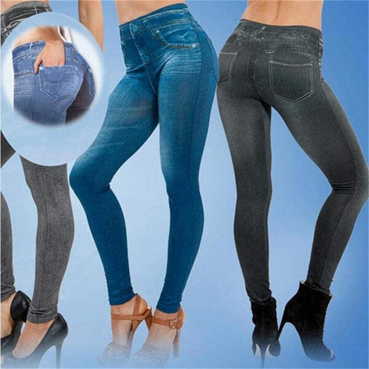 "Sömlösa fleeceleggings för kvinnor med pennbyxa-design, tjockt fleecefoder och stretchigt material i svarta, grå eller blå f