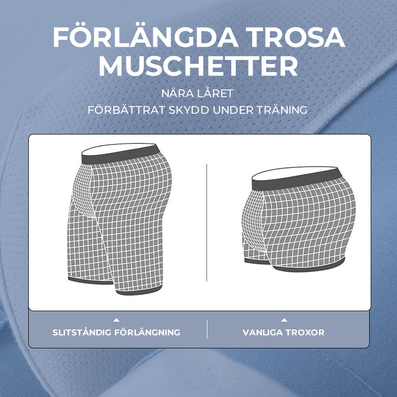 "Sömlösa gröna boxershorts för män med elastisk midja, korta ben och 3D-konturpåse för optimal komfort."