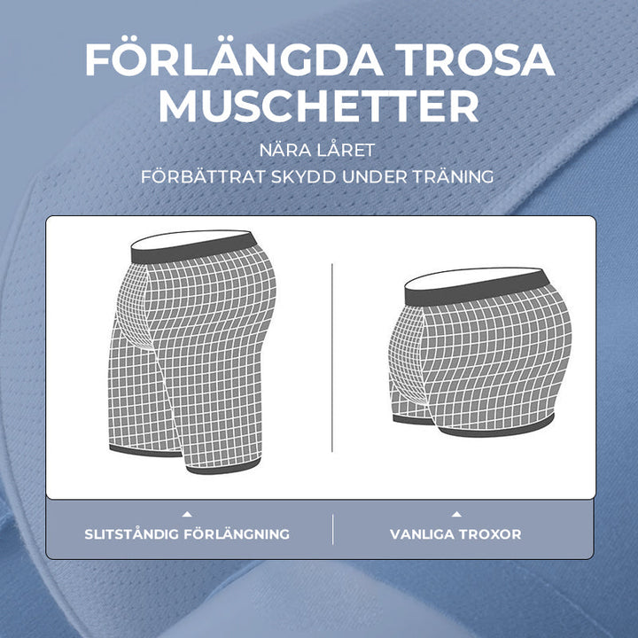 "Sömlösa gröna boxershorts för män med elastisk midja, korta ben och 3D-konturpåse för optimal komfort."