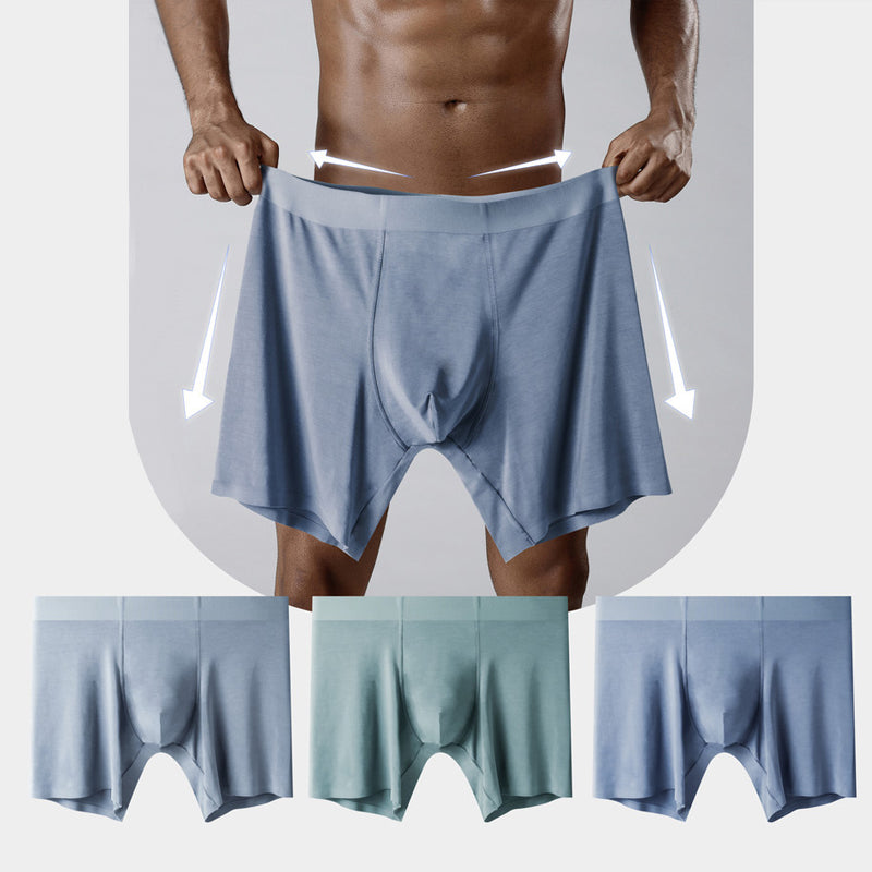"Sömlösa gröna boxershorts för män med elastisk midja, korta ben och 3D-konturpåse för optimal komfort."
