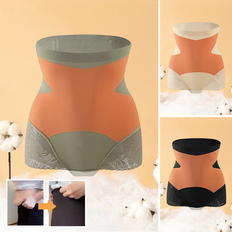"Sömlösa höftlyftande damshapewear, hög midja, meshpaneler, beige färg, stilren design, för smickrande silhuett."
