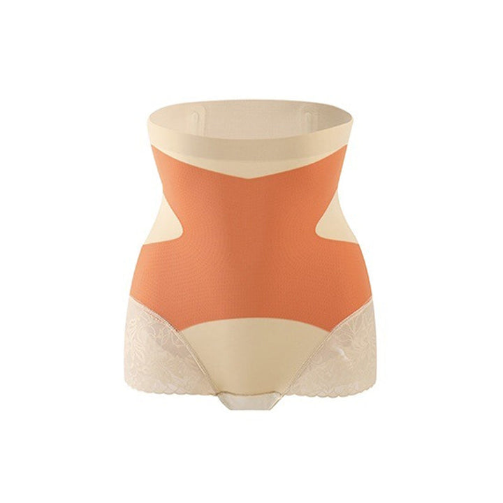 "Sömlösa höftlyftande damshapewear, hög midja, meshpaneler, beige färg, stilren design, för smickrande silhuett."