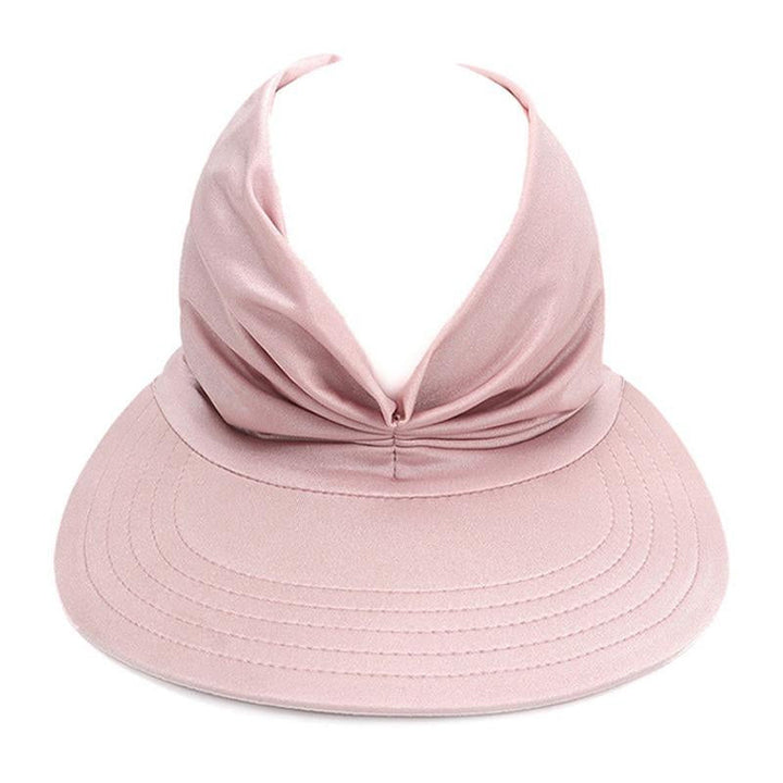 Sommarhattskydd för kvinnor med UV-skydd i elastiskt polyester, svart och vit, skyddar mot solens strålar och värme.