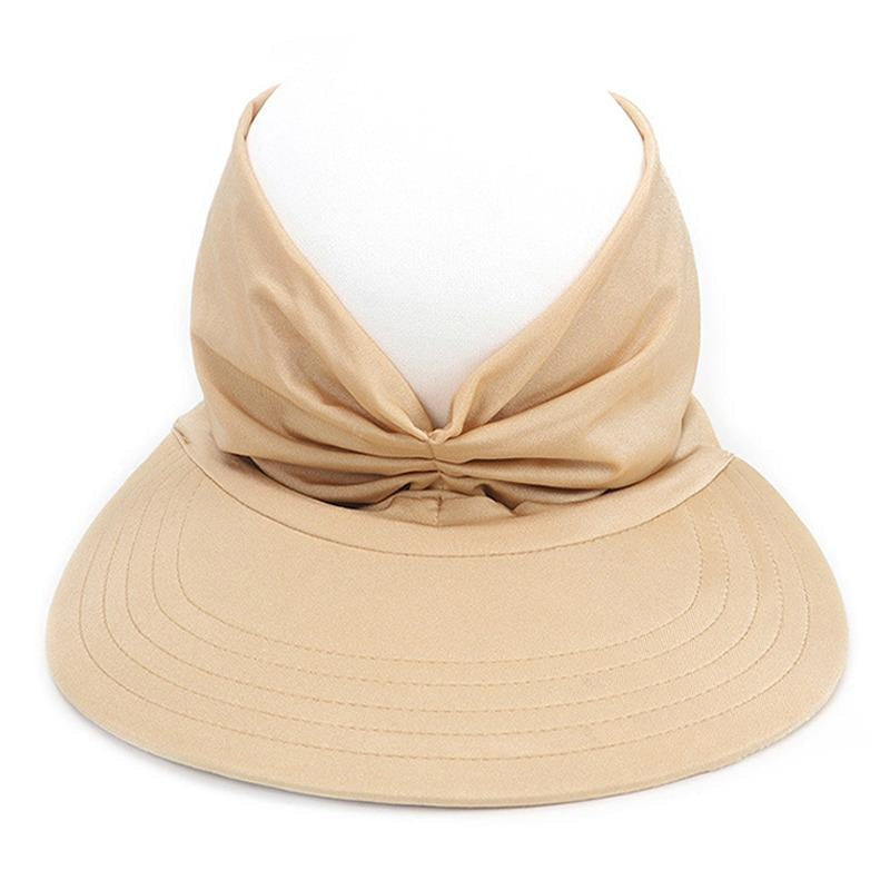 Sommarhattskydd för kvinnor med UV-skydd i elastiskt polyester, svart och vit, skyddar mot solens strålar och värme.