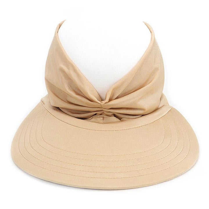 Sommarhattskydd för kvinnor med UV-skydd i elastiskt polyester, svart och vit, skyddar mot solens strålar och värme.