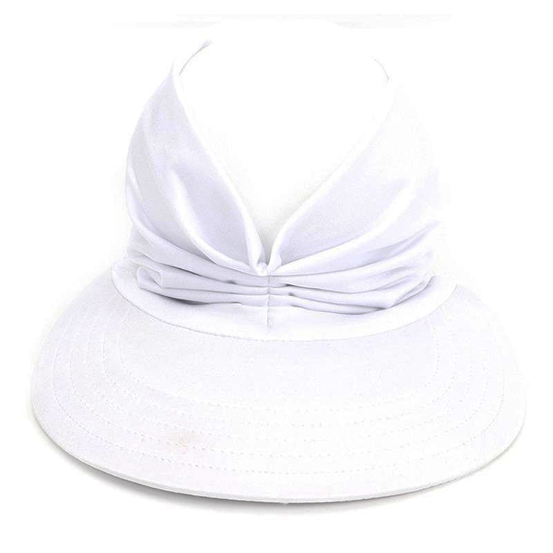 Sommarhattskydd för kvinnor med UV-skydd i elastiskt polyester, svart och vit, skyddar mot solens strålar och värme.