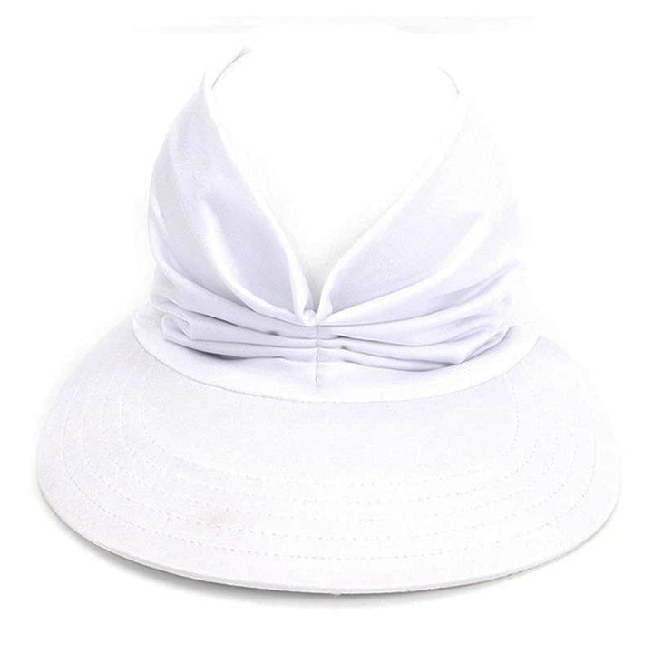 Sommarhattskydd för kvinnor med UV-skydd i elastiskt polyester, svart och vit, skyddar mot solens strålar och värme.