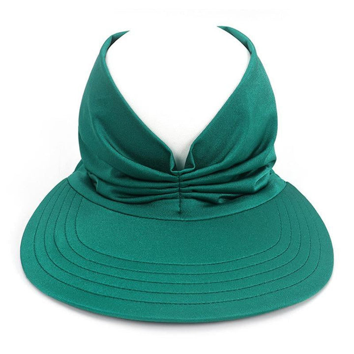 Sommarhattskydd för kvinnor med UV-skydd i elastiskt polyester, svart och vit, skyddar mot solens strålar och värme.