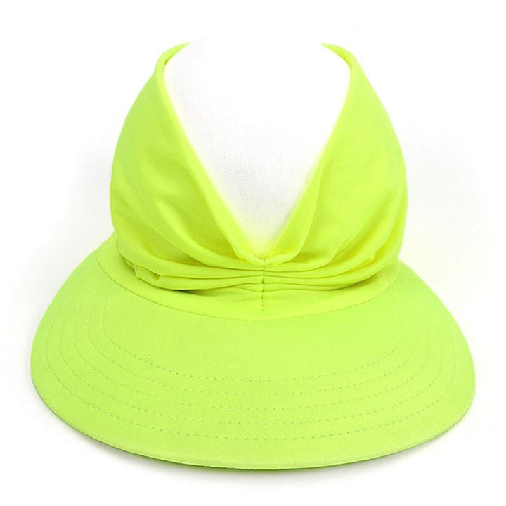 Sommarhattskydd för kvinnor med UV-skydd i elastiskt polyester, svart och vit, skyddar mot solens strålar och värme.