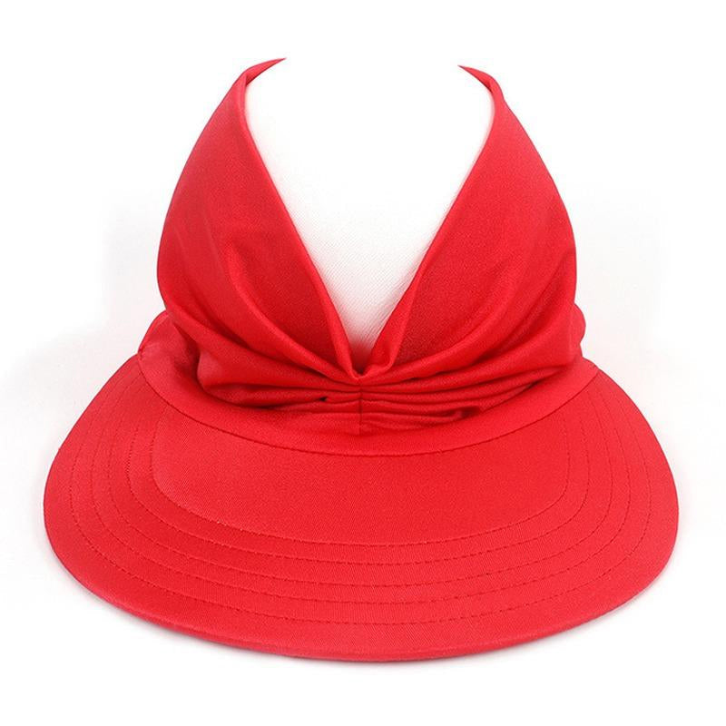 Sommarhattskydd för kvinnor med UV-skydd i elastiskt polyester, svart och vit, skyddar mot solens strålar och värme.