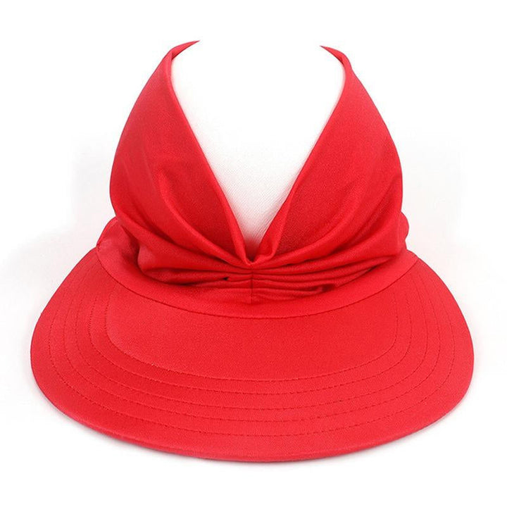 Sommarhattskydd för kvinnor med UV-skydd i elastiskt polyester, svart och vit, skyddar mot solens strålar och värme.