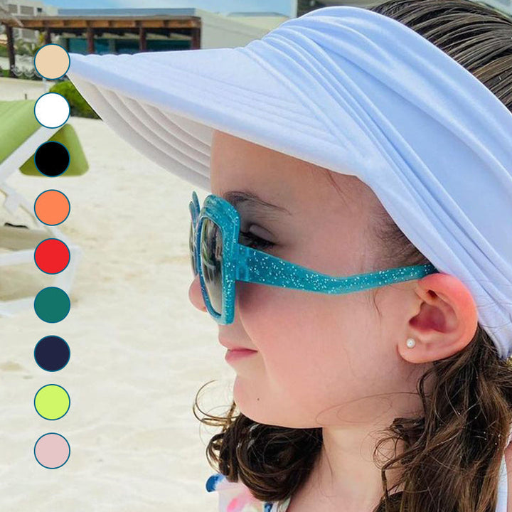 Sommarhattskydd för kvinnor med UV-skydd i elastiskt polyester, svart och vit, skyddar mot solens strålar och värme.