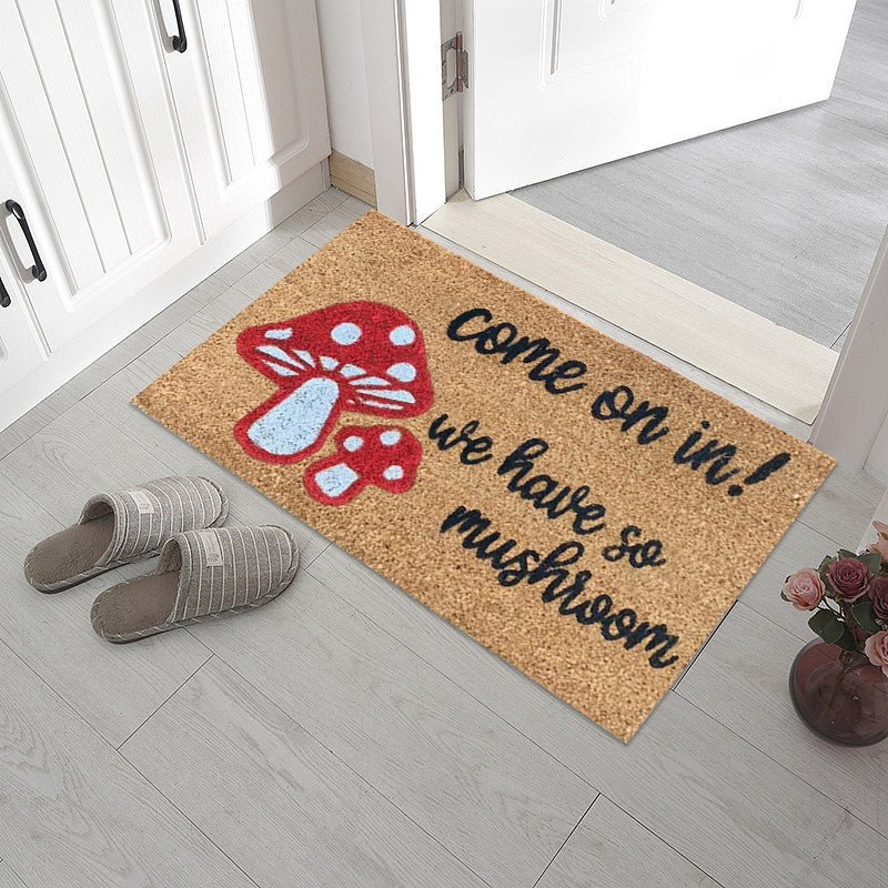 "Somrig dörrmatta med blommotiv, polyesterfiber, rektangulär 40x60 cm, för inomhus och utomhusbruk, färgglada mönster."
