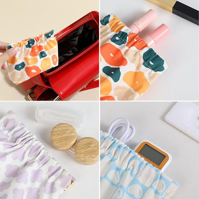 "Söt mini portabel myntväska i canvas med charmiga mönster och färger, perfekt accessoar för kvinnor, 12x5x13 cm."