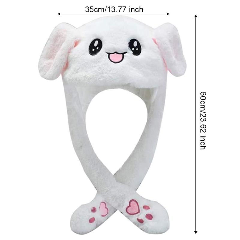 "Söt unisex plysch kaninhatt med hoppande öron, mjuk och inbjudande i olika färger för barn och vuxna."