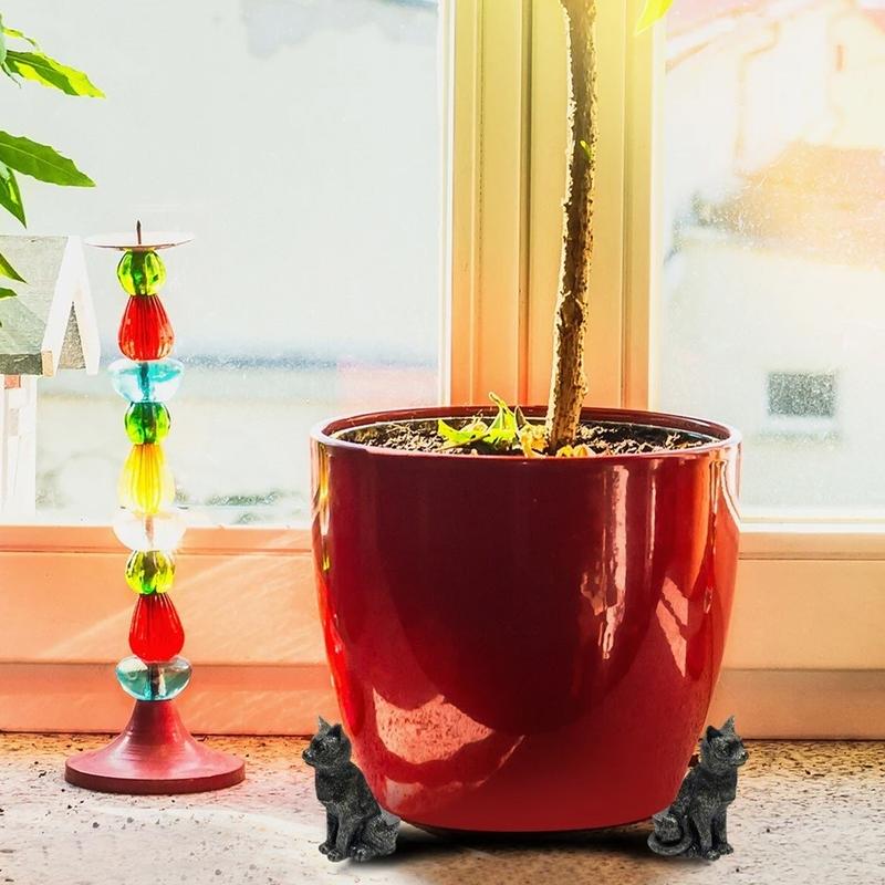 "Söta djurformade pottfötter i harts, tre djurmotiv; förbättrar dränering och luftcirkulation, dekorativ och funktionell."